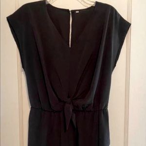 Black Tie-front Romper | Size Small